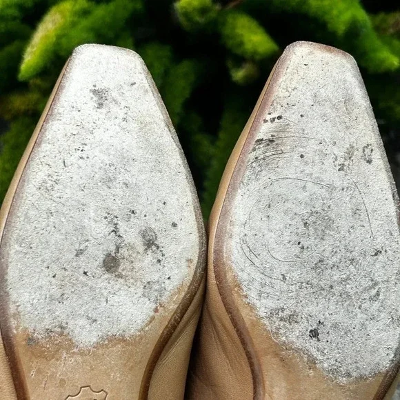 Diane B Vintage Camel Buckle Toe Leather Flats - Picture 4 of 11